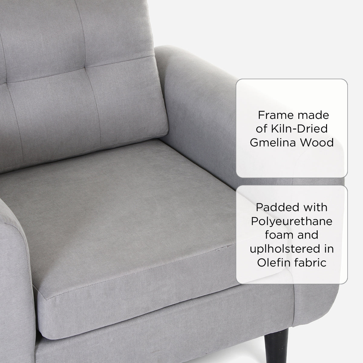SM Home Courage 1-Seater Sofa - Winslet Gray
