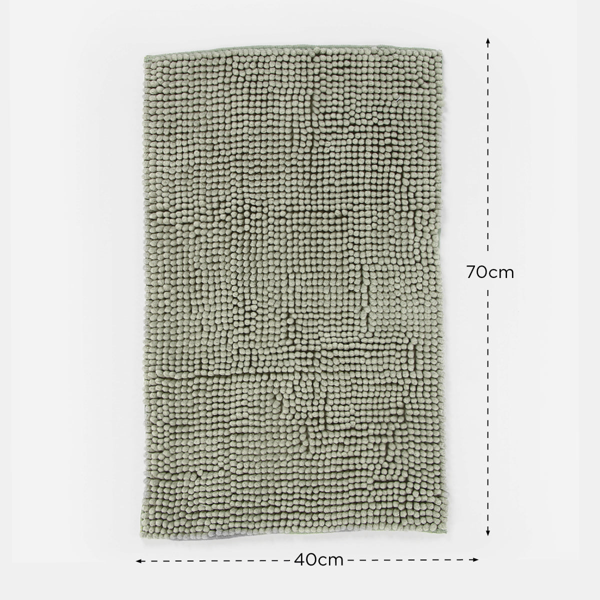 Hosh Chenille Bath Mat (Stone Green) - 40x70 cm