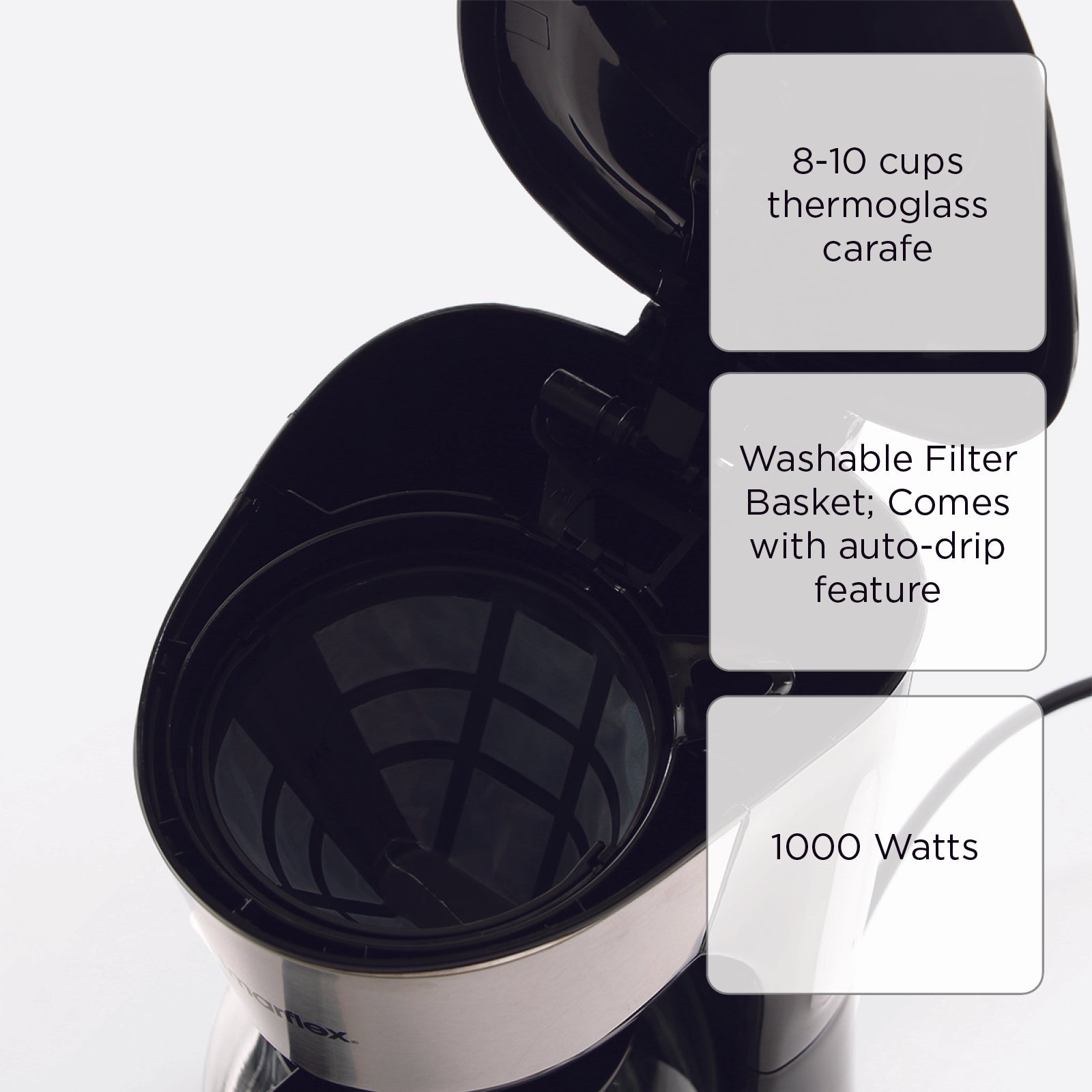 Imarflex Glass Coffee Maker (Black) - ICM700S
