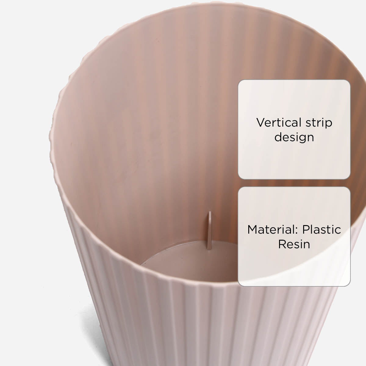 Megabox Round Vertical Strip Waste Can MG-722 (Beige) - 6L