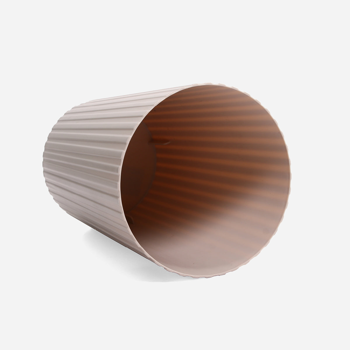 Megabox Round Vertical Strip Waste Can MG-722 (Beige) - 6L