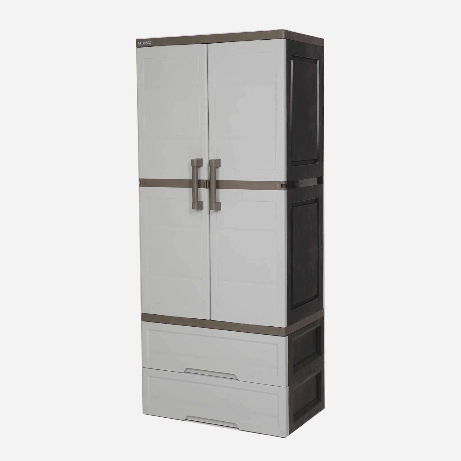 Megabox Wardrobe Cabinet with 2 Drawers - Gray