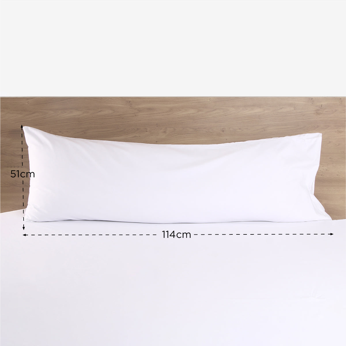 Hosh Body Pillowcase (White) - 20x45