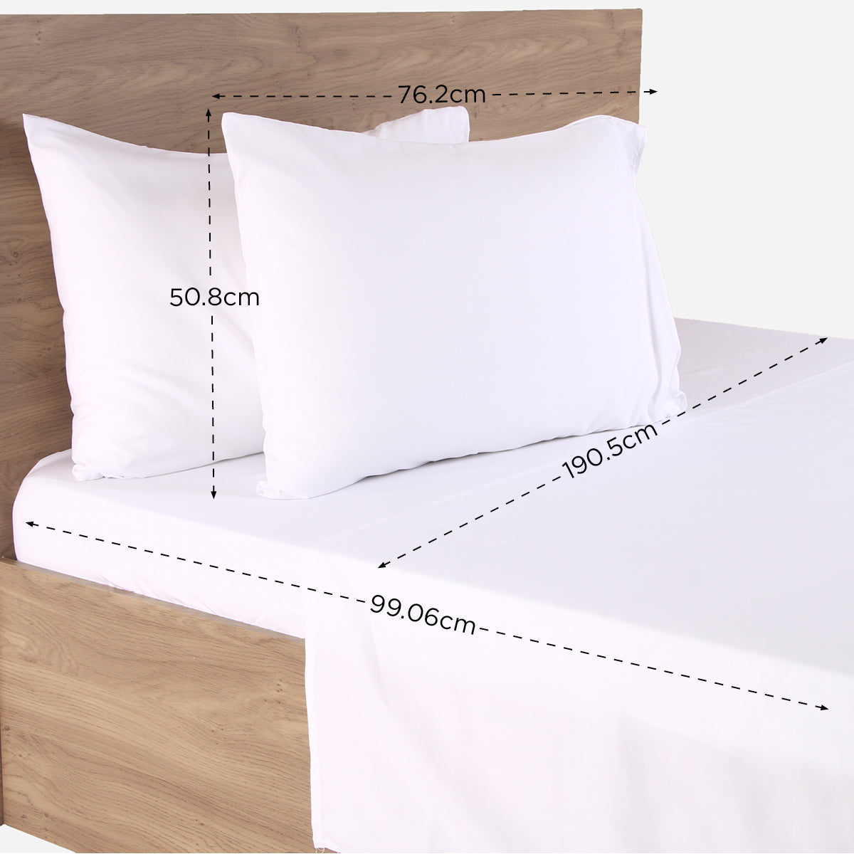 Hosh 4-Piece Twin Size Bedsheet Set - White