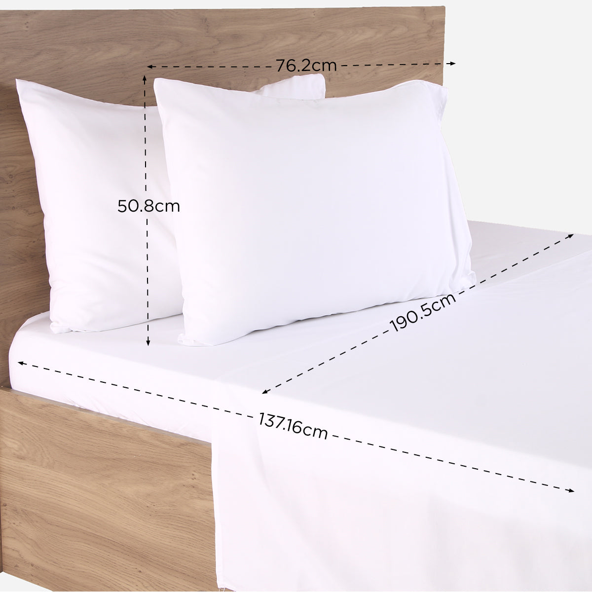Hosh 4-Piece Full Size Bedsheet Set - White