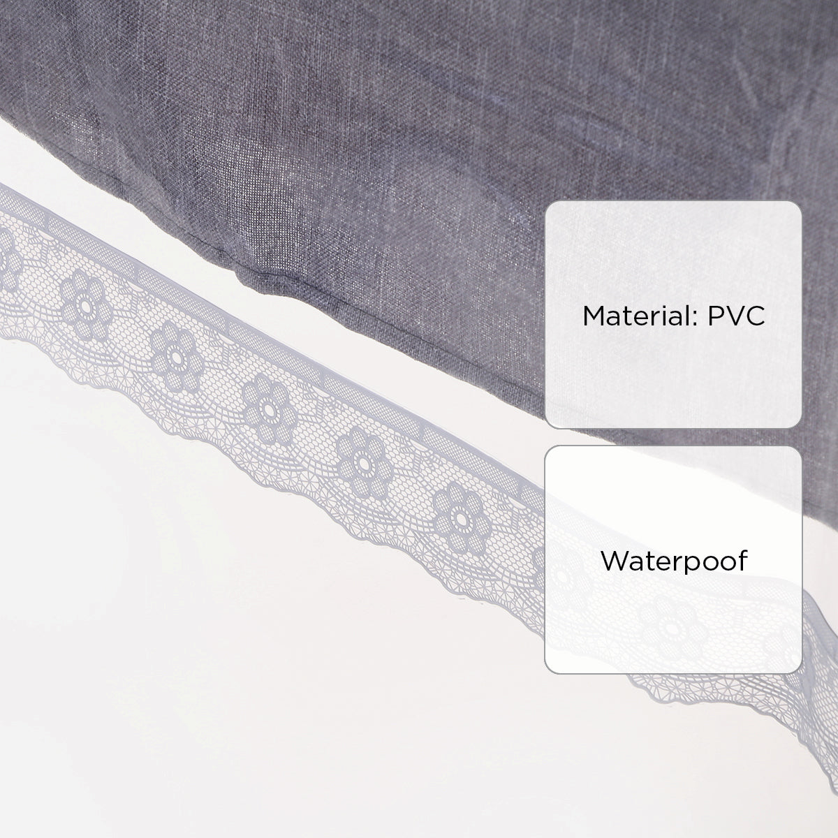 Hosh  Rectangular Table Protector With Lace 0095 - 60x90 inches