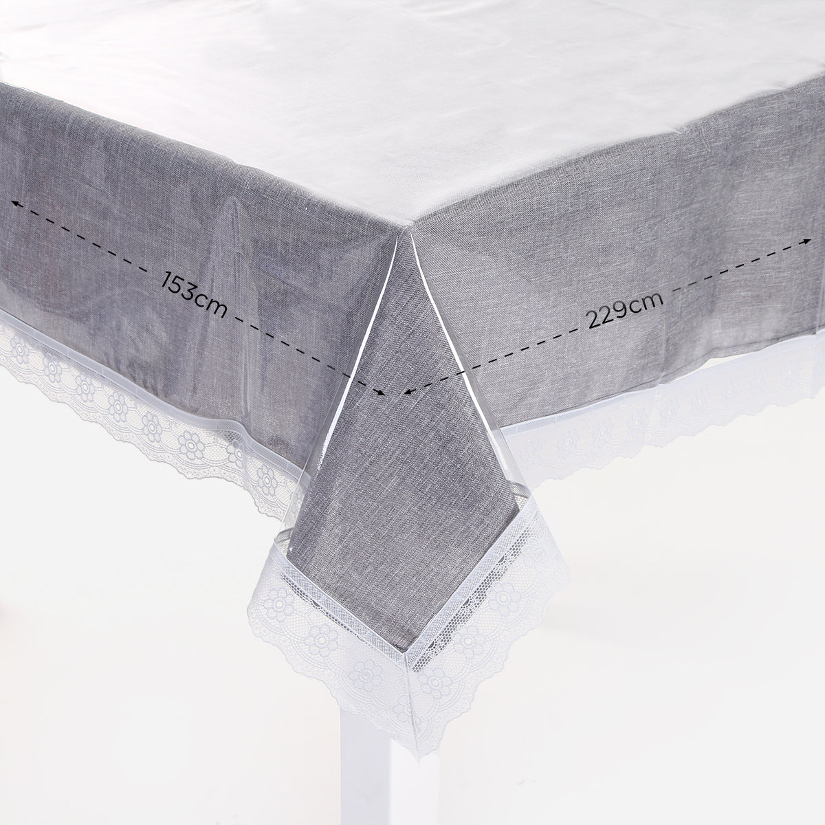 Hosh  Rectangular Table Protector With Lace 0095 - 60x90 inches