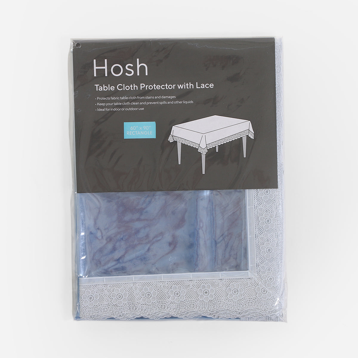 Hosh  Rectangular Table Protector With Lace 0095 - 60x90 inches