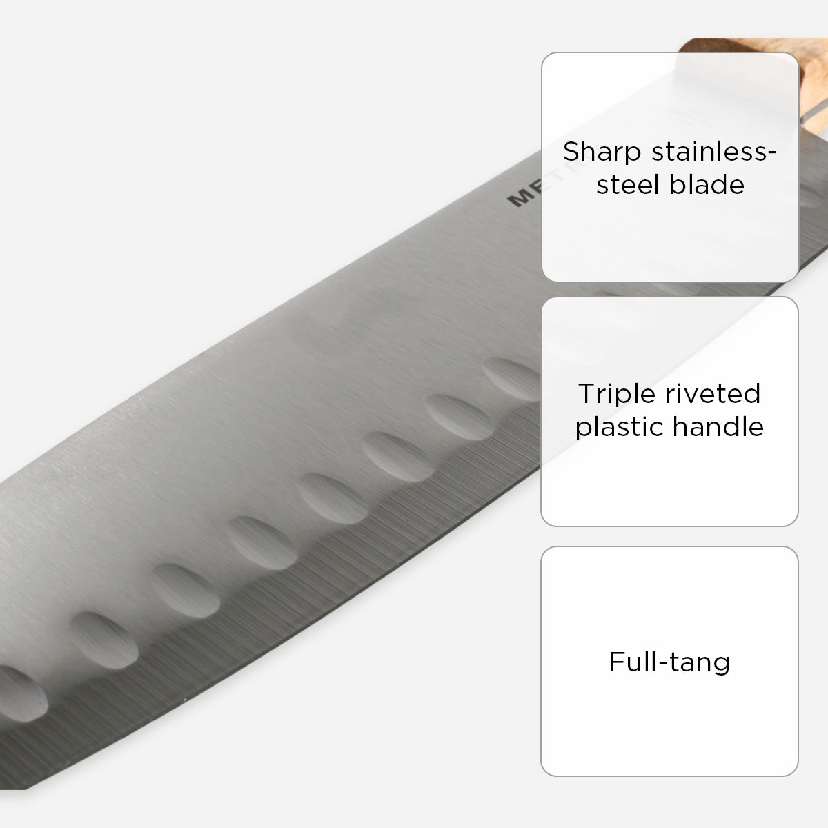 Metro Santoku Knife with Wooden Handle- 7in.