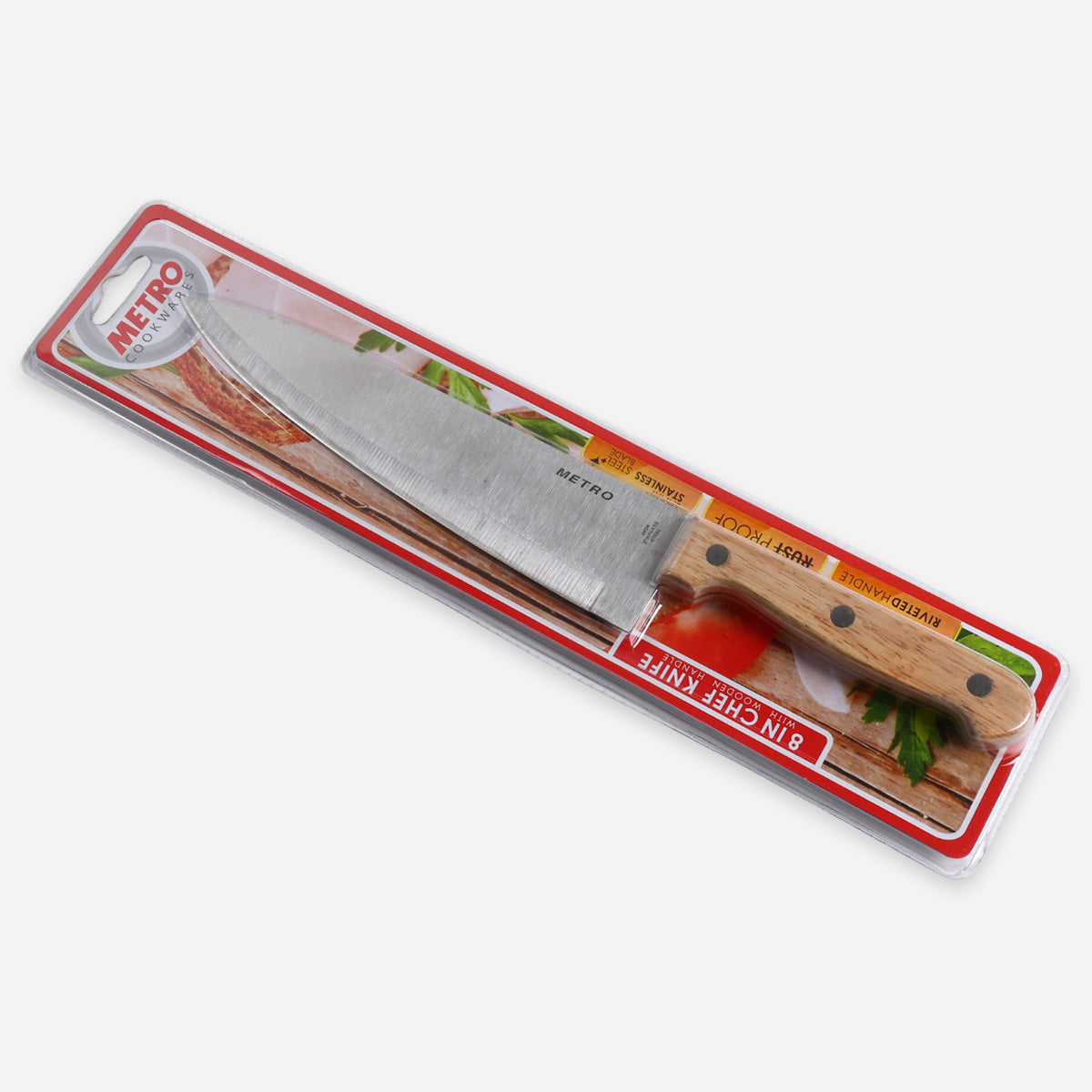 Metro Chef Knife with Wooden Handle - 8in.