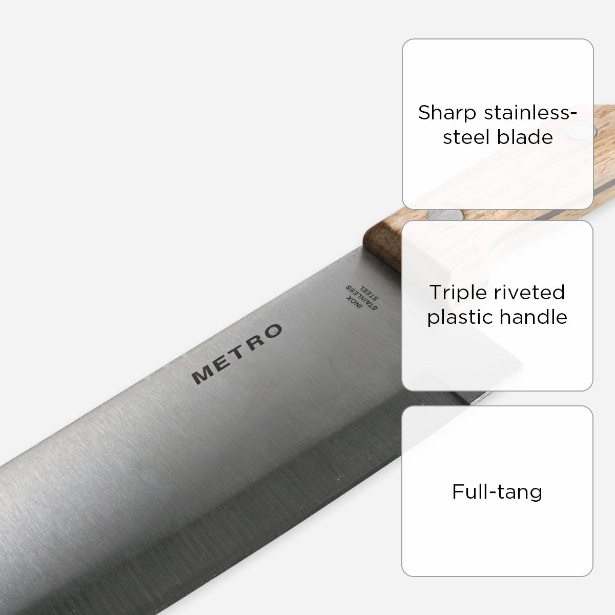 Metro Chef Knife with Wooden Handle - 8in.