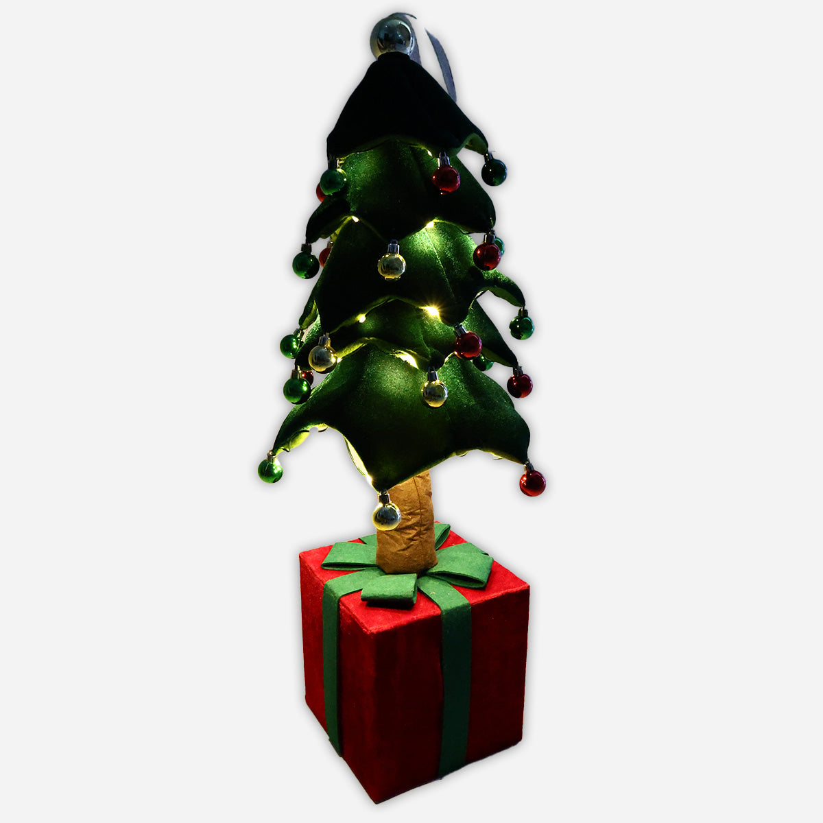 SM Home Collapsible Tree with LED Lights (Red/Green) - 90cm