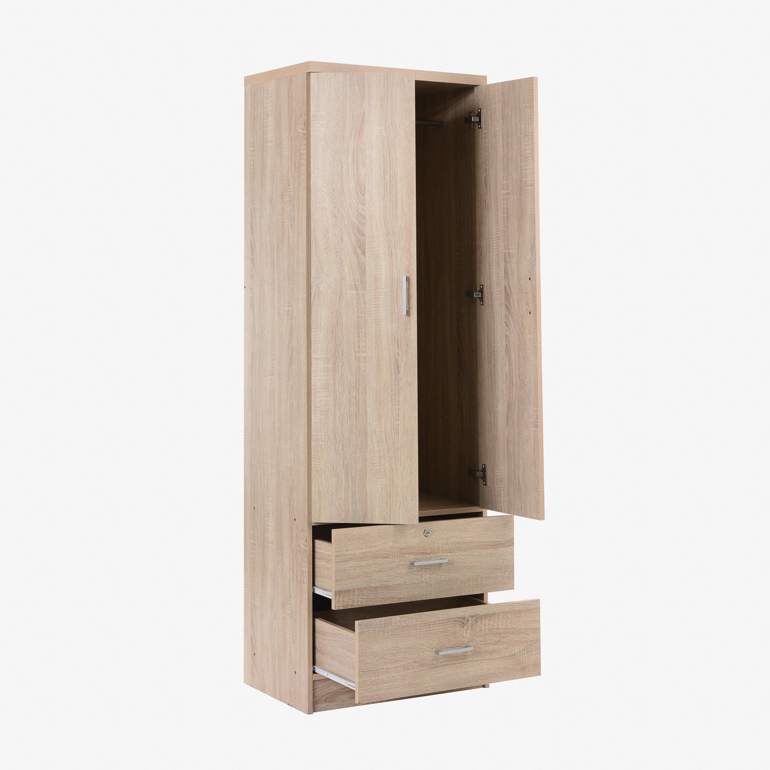 Trend 2-Drawer Wardrobe - White Oak