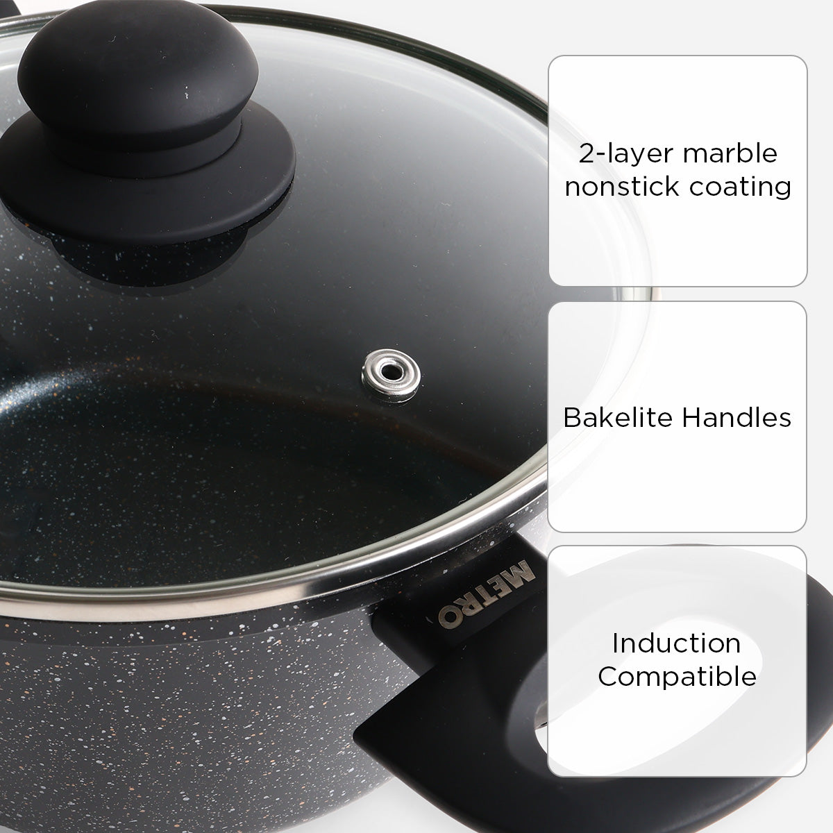 Metro Primera Aluminum Dutch Oven (Black) - 24cm