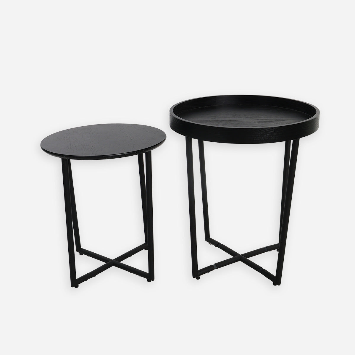 Ascend 2-Piece Nesting Table Set - Black