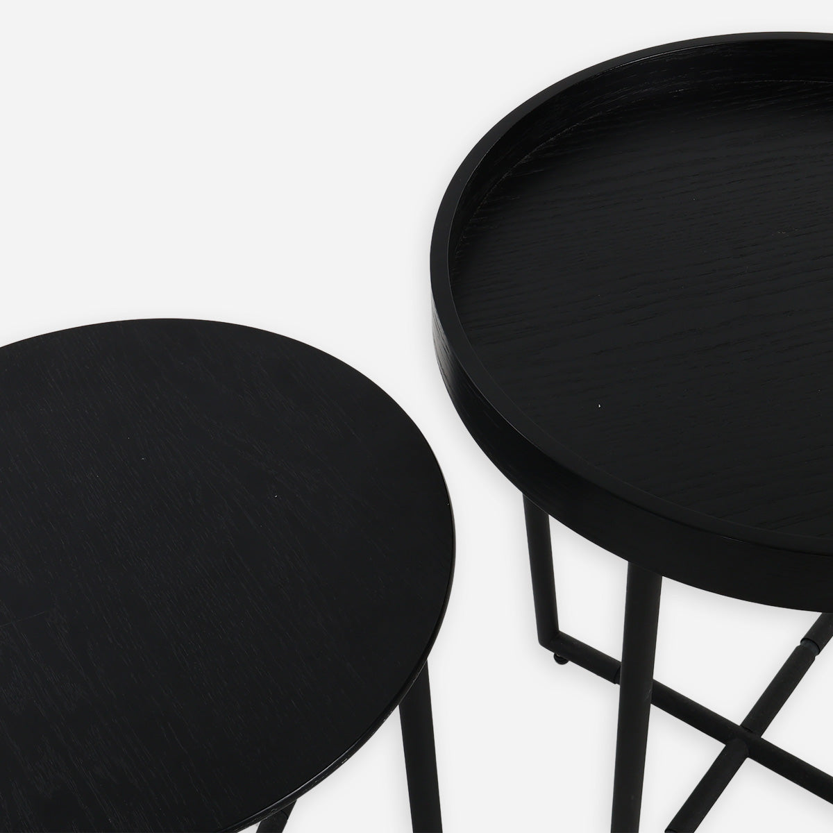 Ascend 2-Piece Nesting Table Set - Black