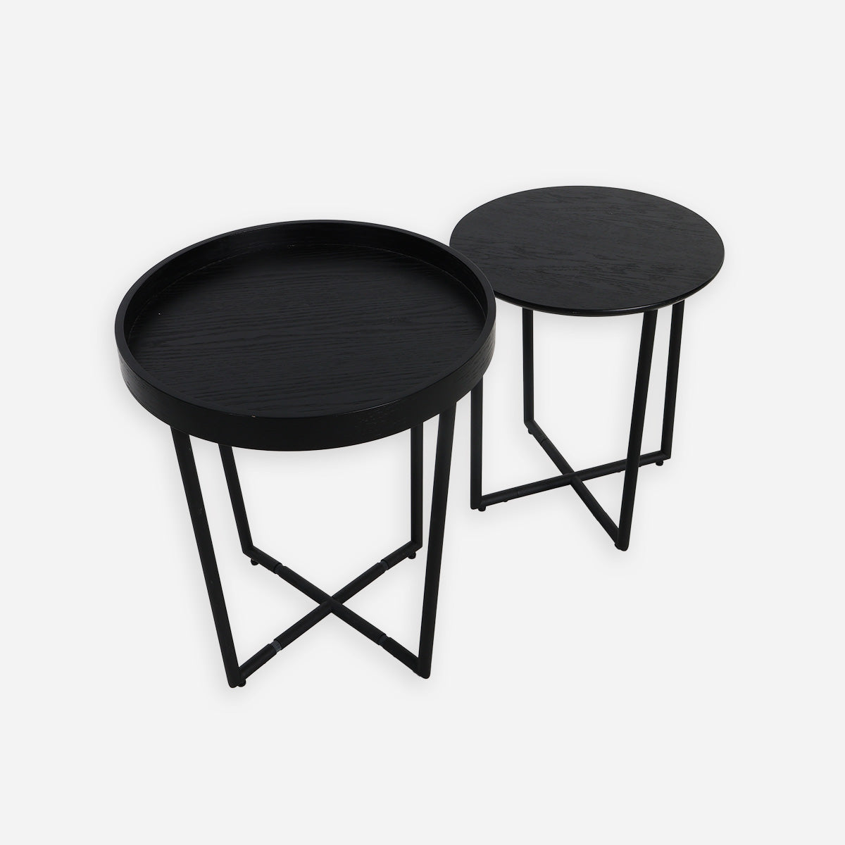 Ascend 2-Piece Nesting Table Set - Black