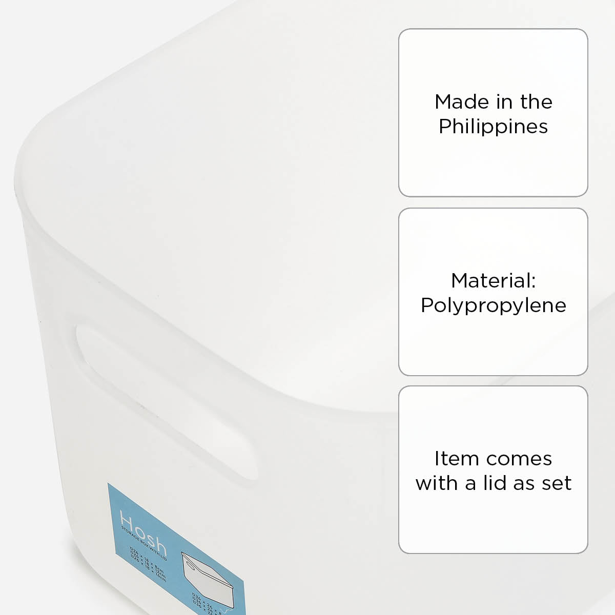 Hosh Storage Box 2189E (Smoked White) - 26x18x16cm