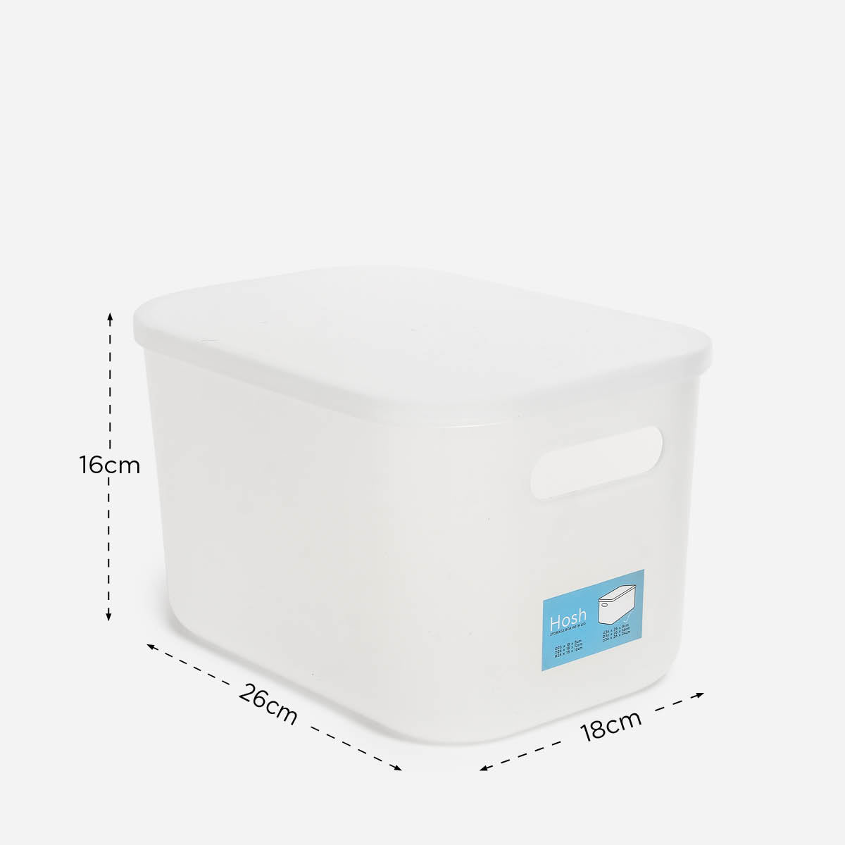 Hosh Storage Box 2189E (Smoked White) - 26x18x16cm