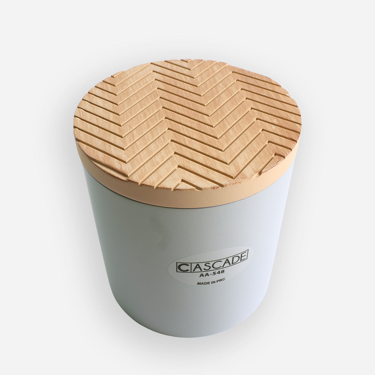 Cascade Wood Cotton Jar - Gray
