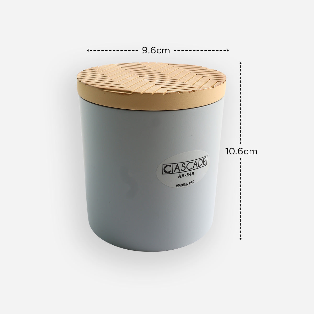 Cascade Wood Cotton Jar - Gray
