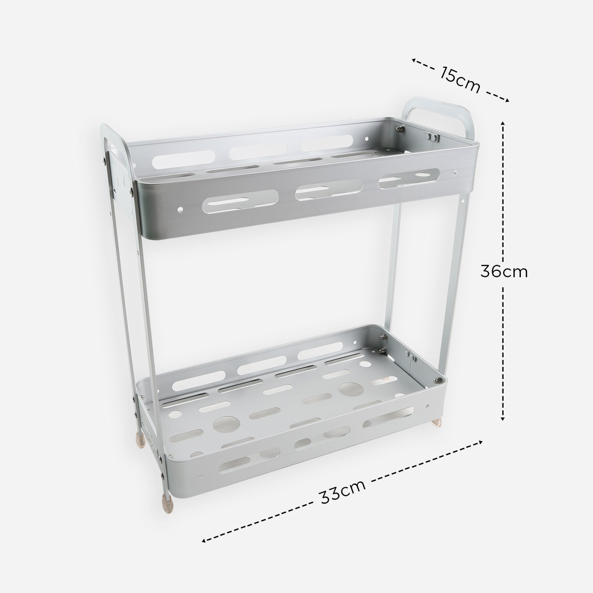 Cascade 2-Layer Rectangular Aluminum Storage Rack