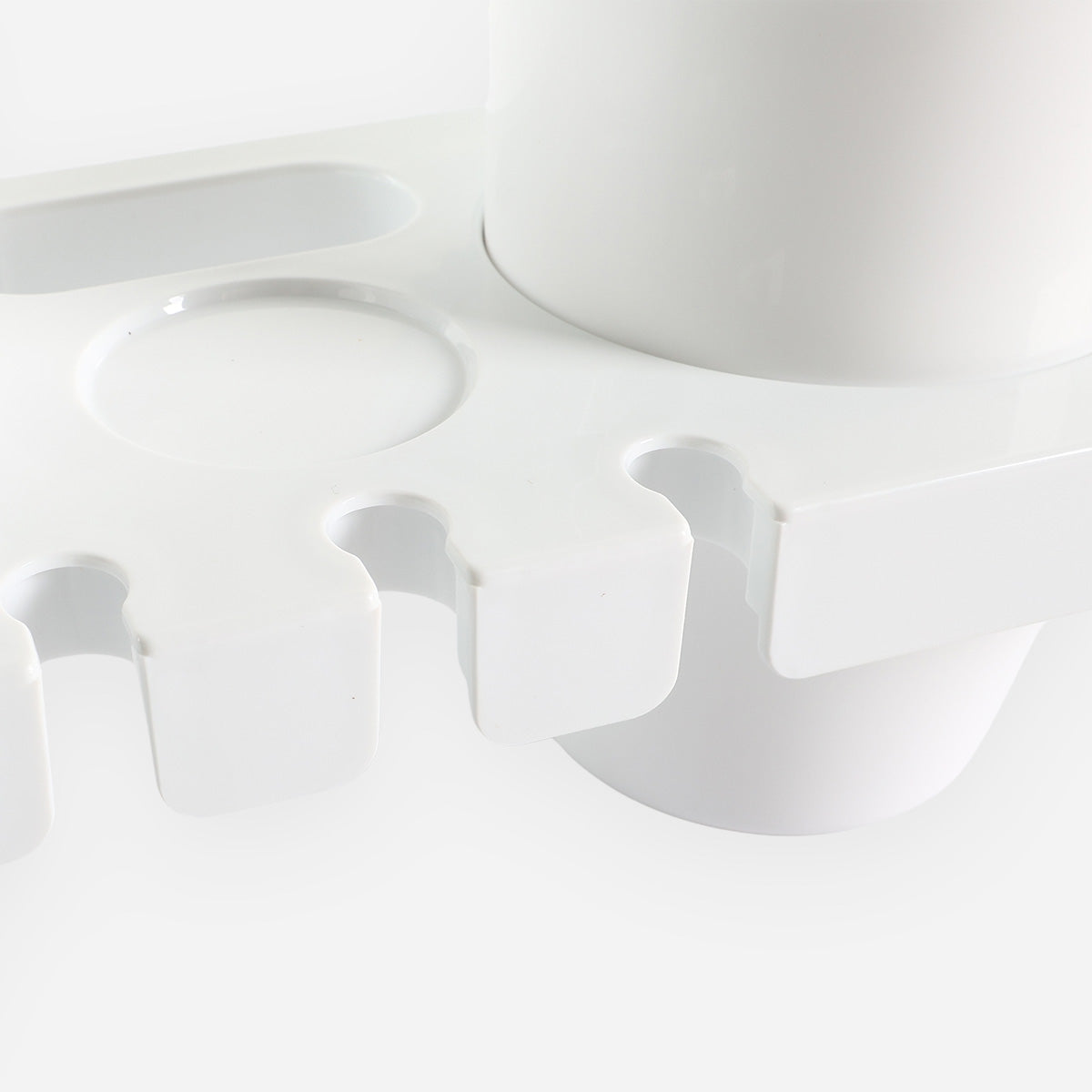 Cascade Suction Cup and Toothbrush Holder - White