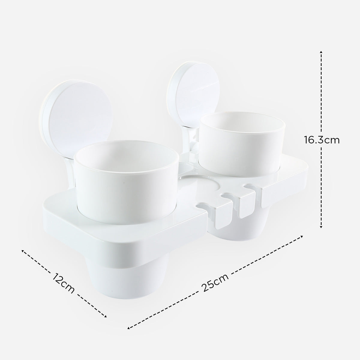 Cascade Suction Cup and Toothbrush Holder - White