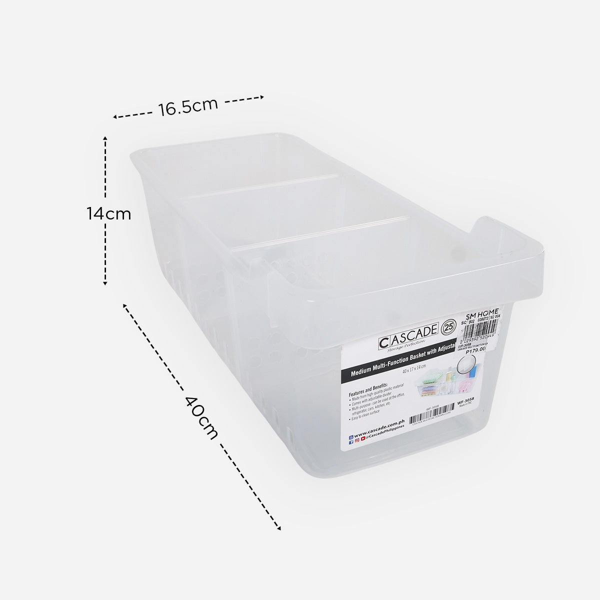 Cascade Multi-Function Bin (Clear) - Medium
