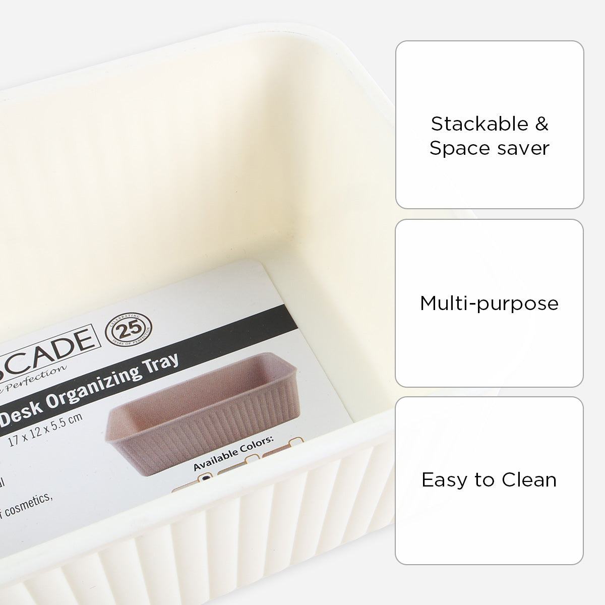 Cascade Desk Organizer Tray (Beige) - Large