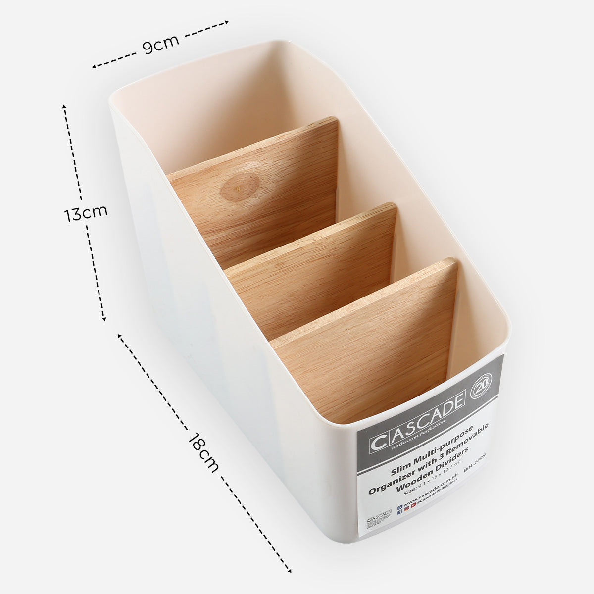 Cascade Slim Multi-Purpose Organizer - White