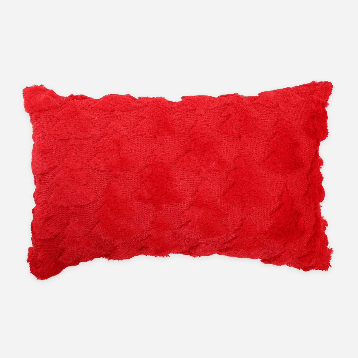 SM Home Christmas Furry Reindeer Fun Pillow (Red) - 12x20in.
