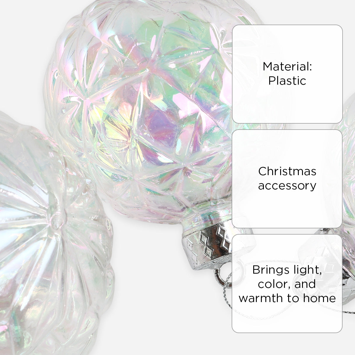 SM Home Set of 3 Christmas Balls (White) - 10cm