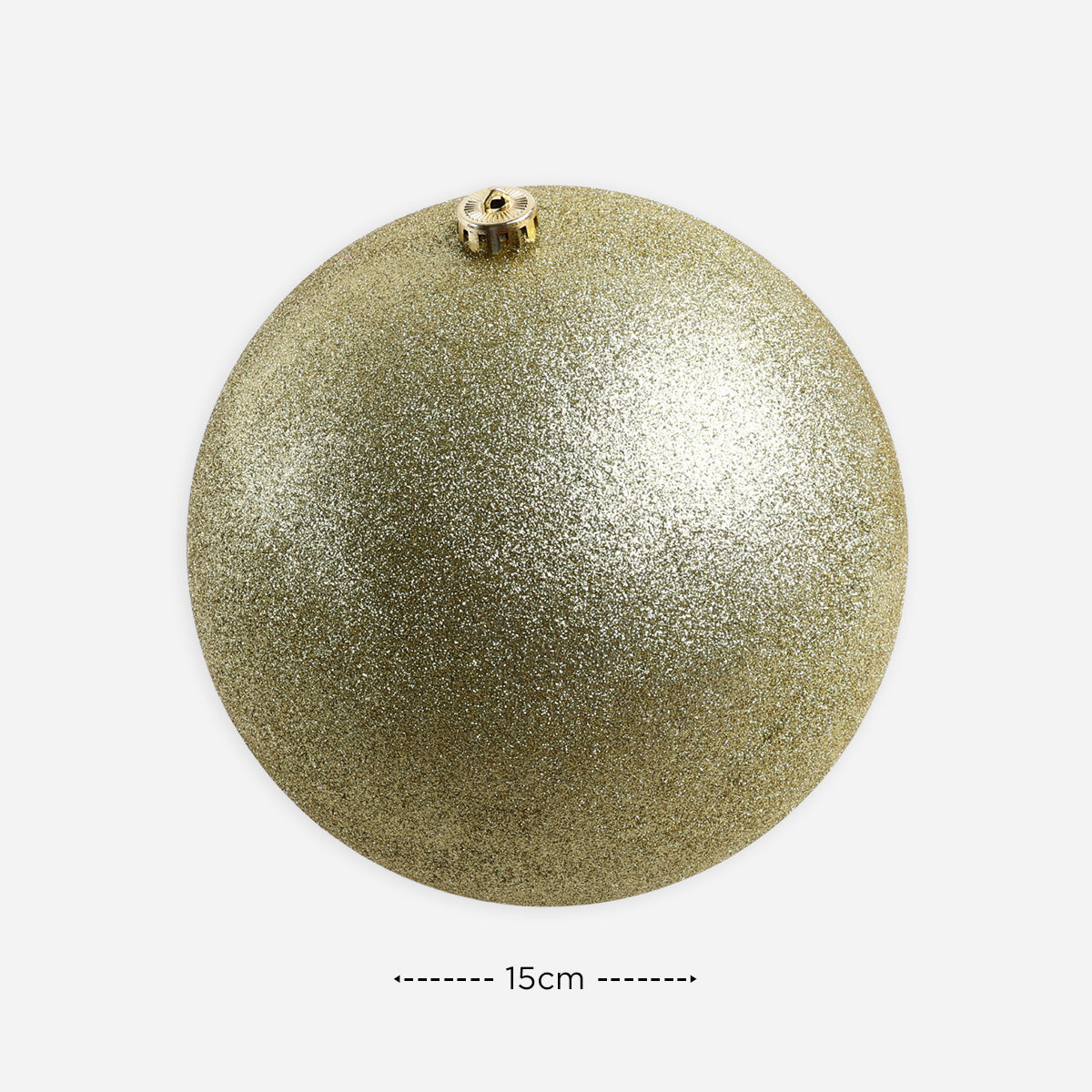 SM Home 1-Piece Christmas Glitter Ball  (Gold) - 15cm