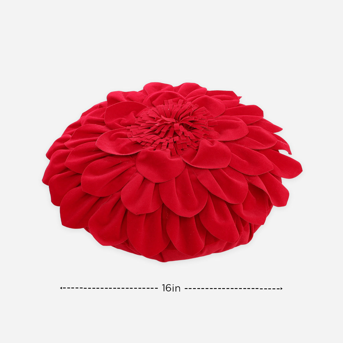 SM Home Christmas Petal Pillow Round - Red