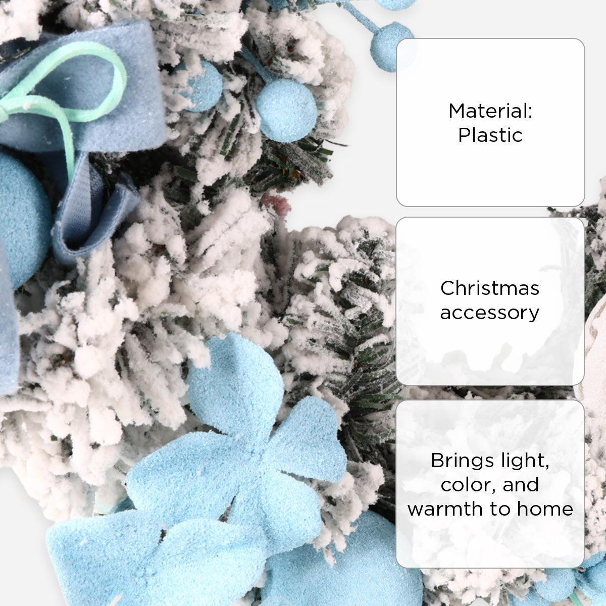 SM Home Christmas Wreath (Blue/White) - 50cm