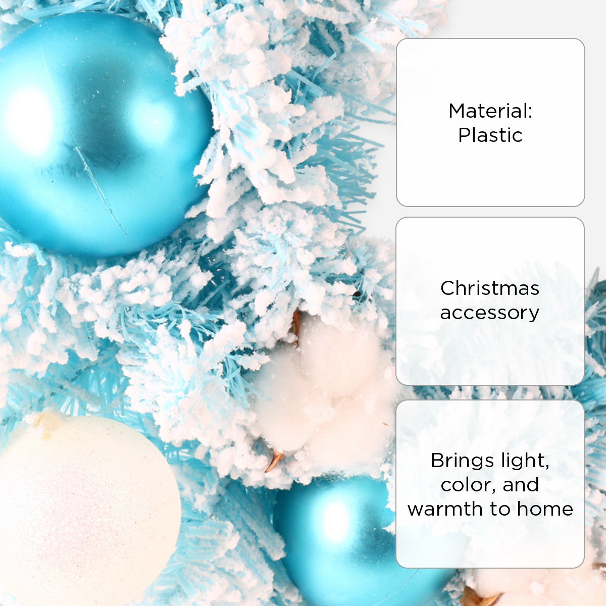 SM Home Christmas Wreath (White/Blue) - 50cm