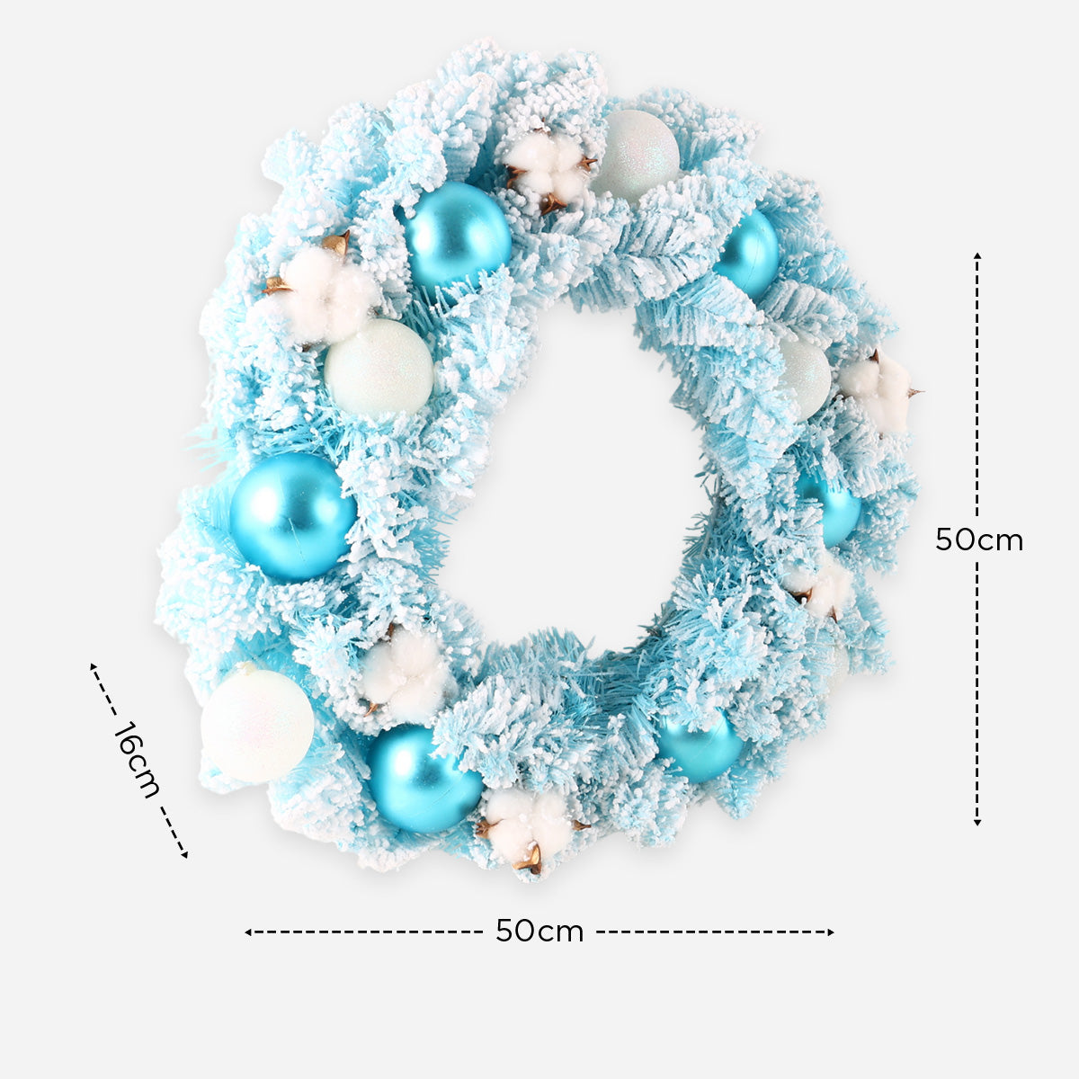 SM Home Christmas Wreath (White/Blue) - 50cm