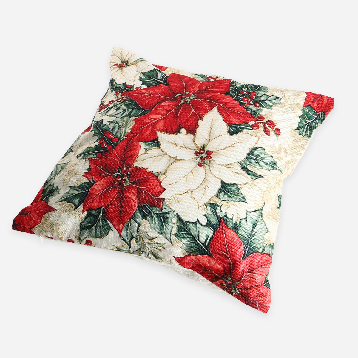 SM Home Christmas Poinsettia 05 Throw Pillow Case - 45x45cm