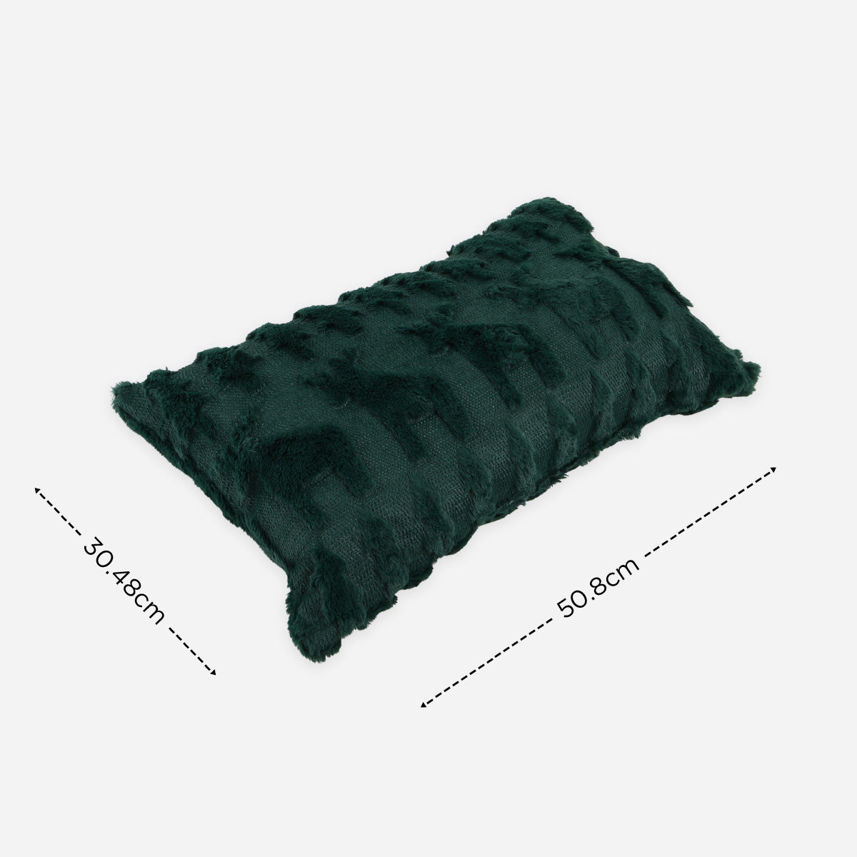 SM Home Christmas Furry Reindeer Fun Pillow (Green) - 12x20in.