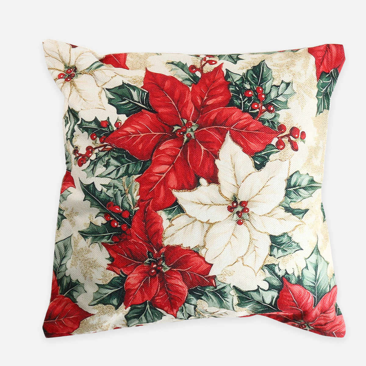SM Home Christmas Poinsettia 05 Throw Pillow Case - 45x45cm