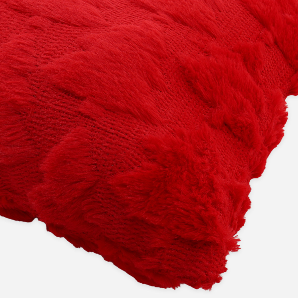 SM Home Christmas Furry Reindeer Fun Pillow (Red) - 12x20in.