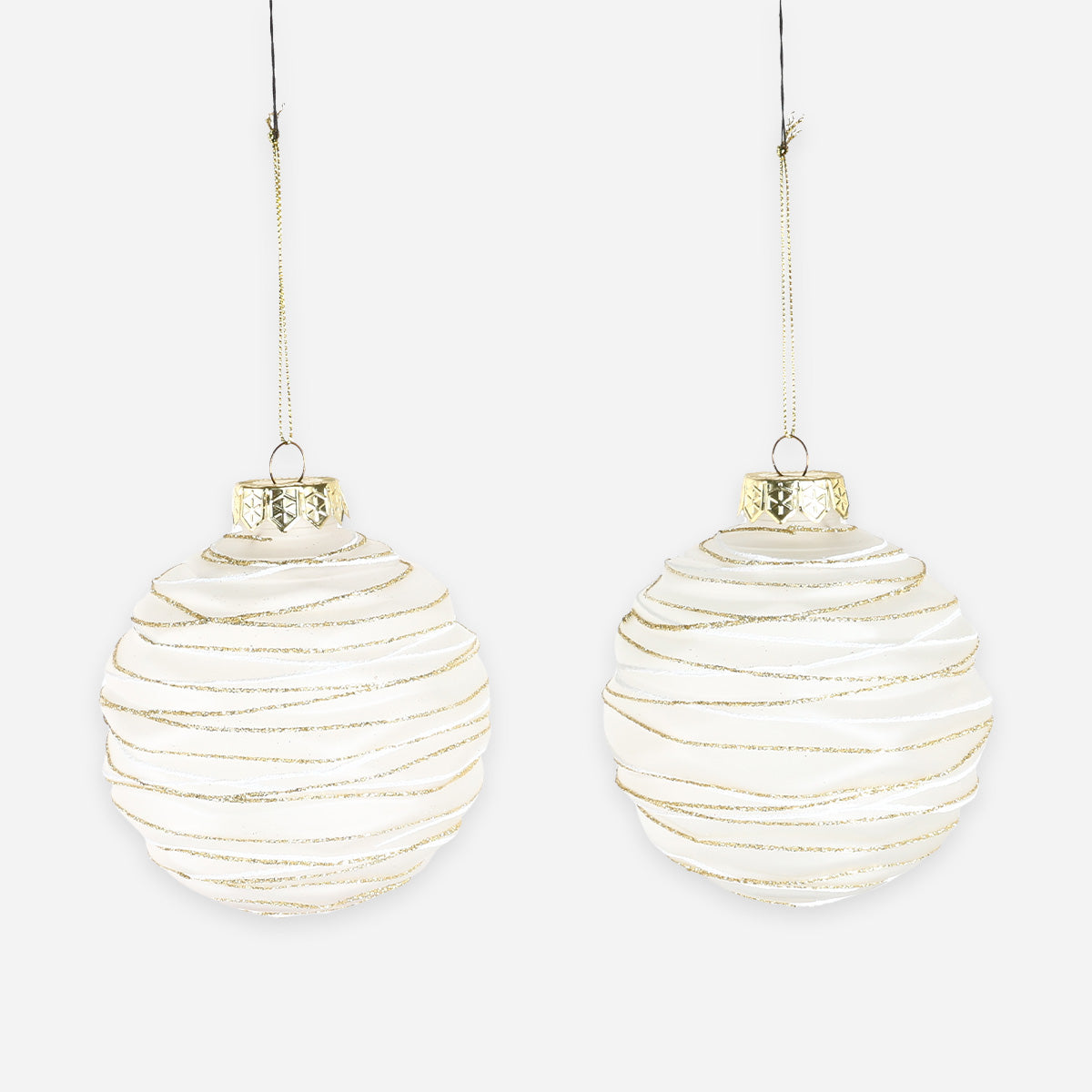 SM Home Christmas Matt Ball with Pattern (Clear) - 10cm