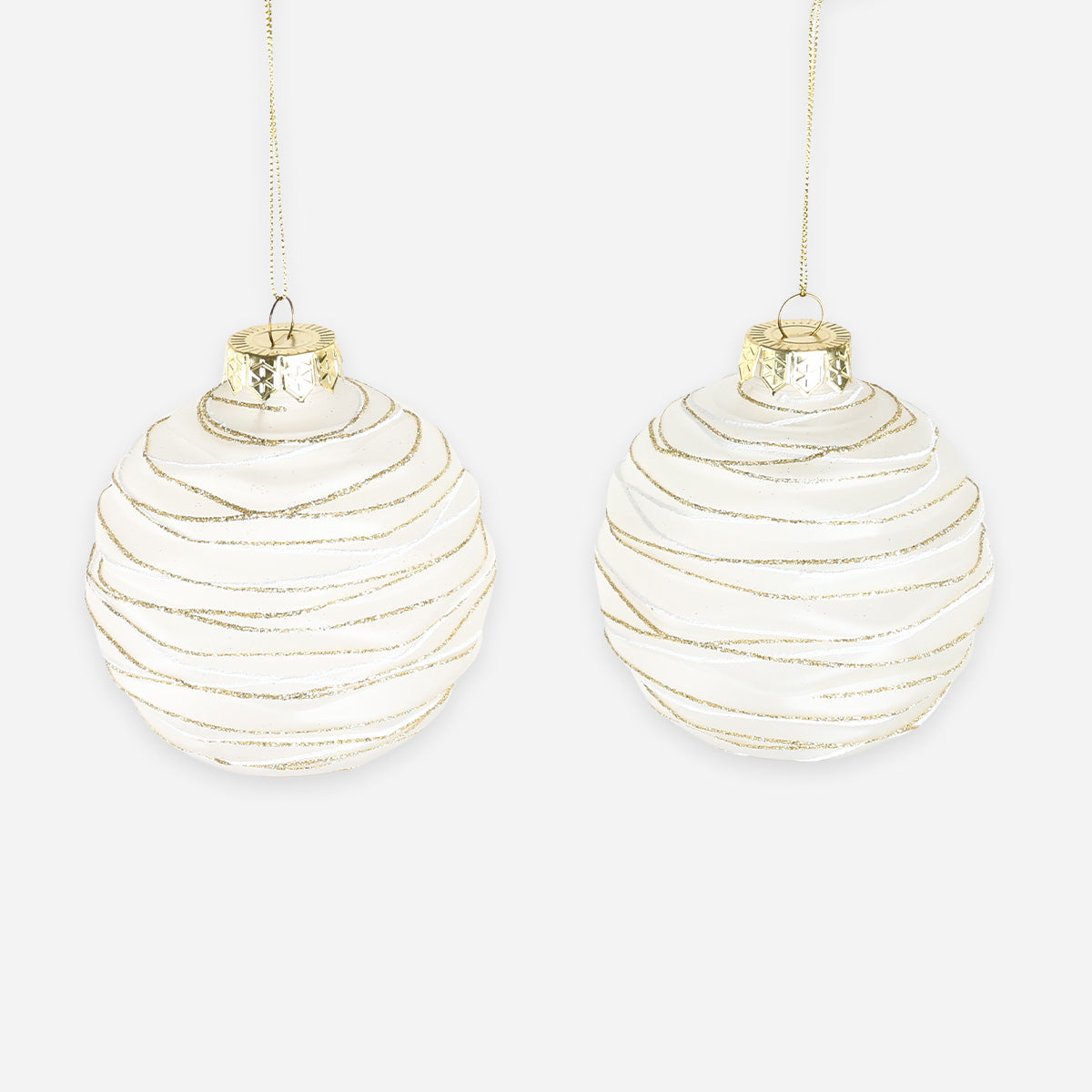 SM Home Christmas Matt Ball with Pattern (Clear) - 10cm