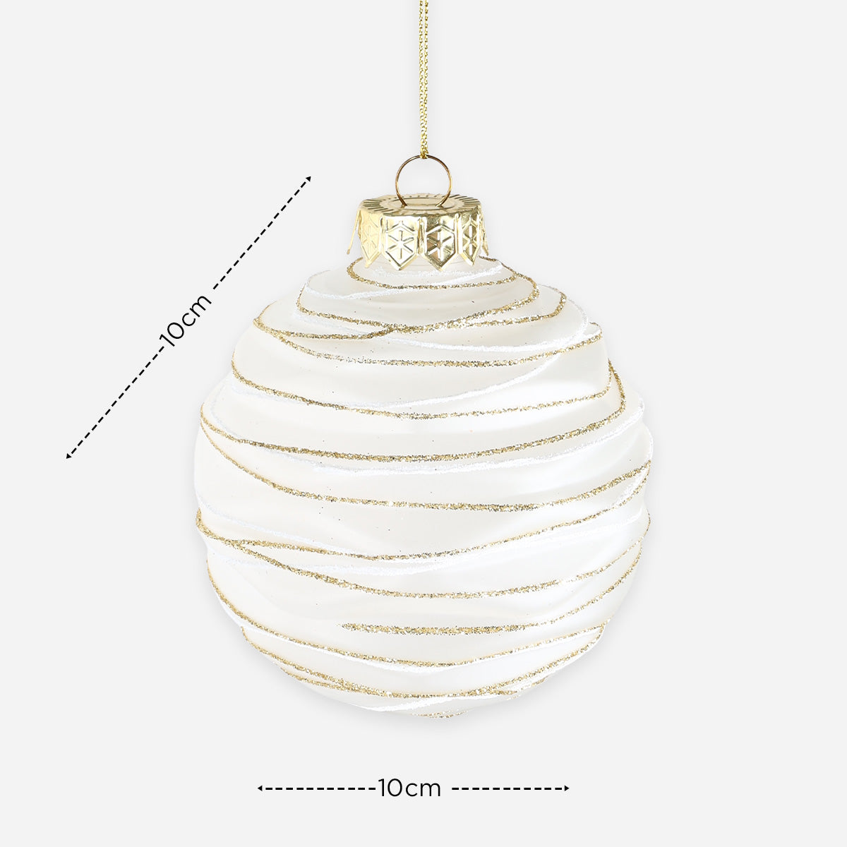 SM Home Christmas Matt Ball with Pattern (Clear) - 10cm