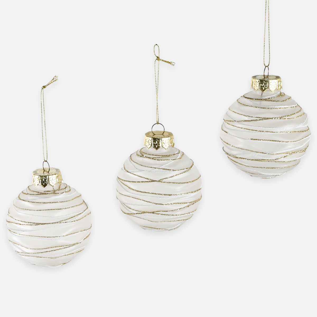 SM Home Christmas Matt Ball with Pattern (Clear) - 8cm