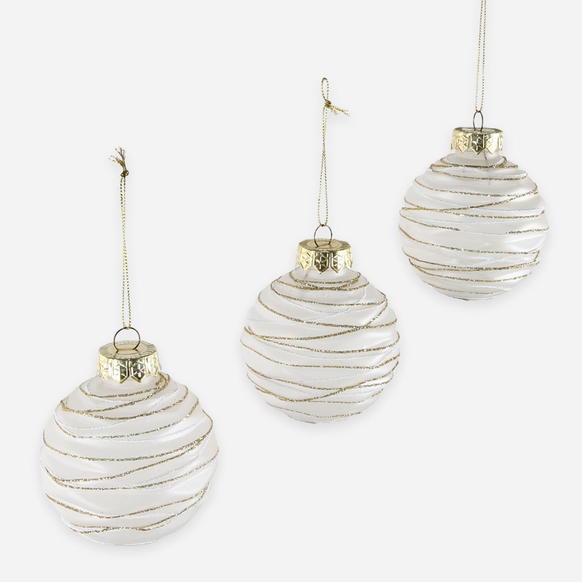 SM Home Christmas Matt Ball with Pattern (Clear) - 8cm