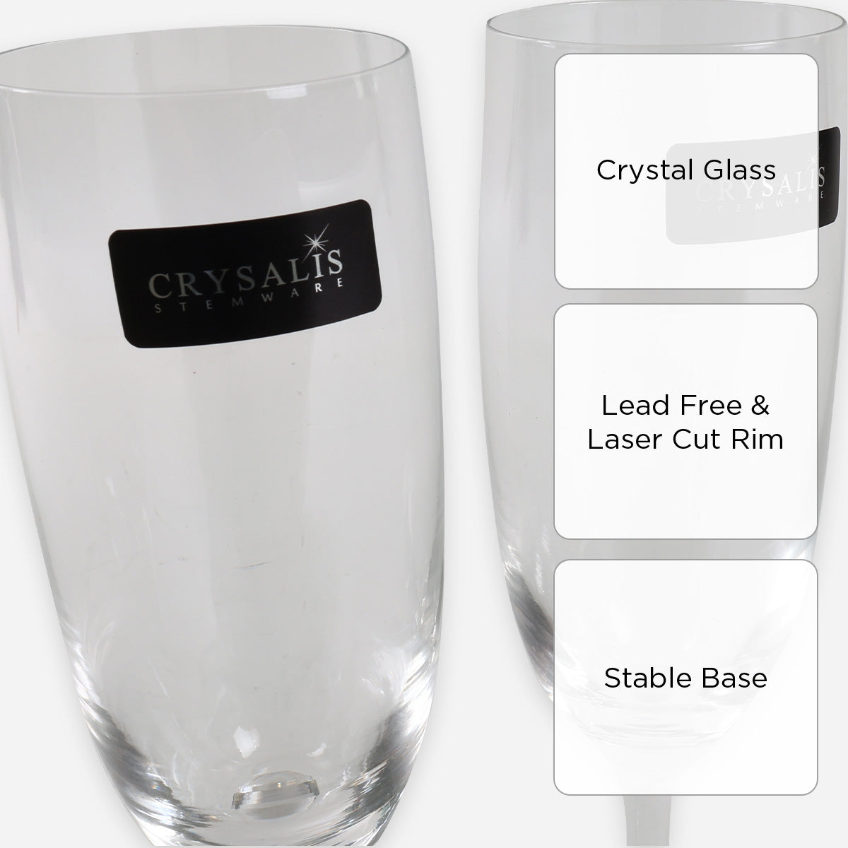 Crysalis Set of 2 Flute Champagne Glass - 103ml
