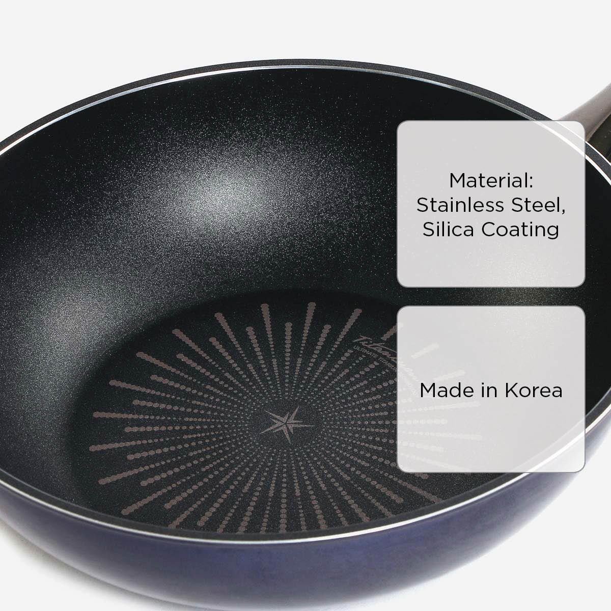 Happycall Classic Titanium IH Wok Pan With Glass Lid H3900-0412 - 28cm