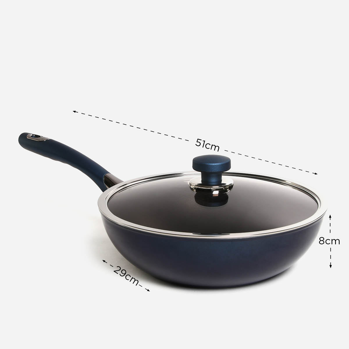 Happycall Classic Titanium IH Wok Pan With Glass Lid H3900-0412 - 28cm